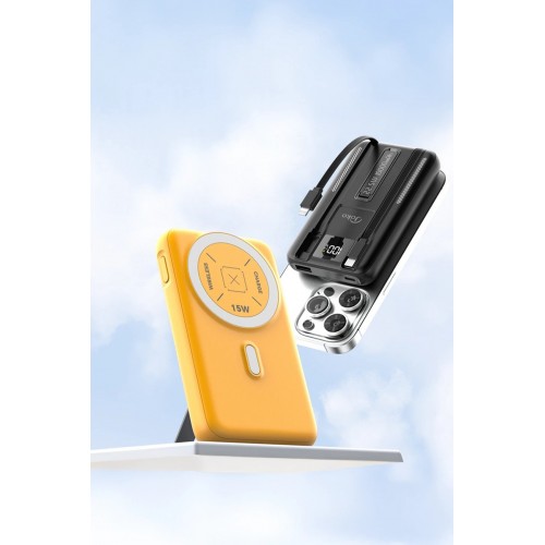 J39 10.000 mAh 20W PD Dahili Kablolu Magsafe Powerbank - Siyah-(5796)