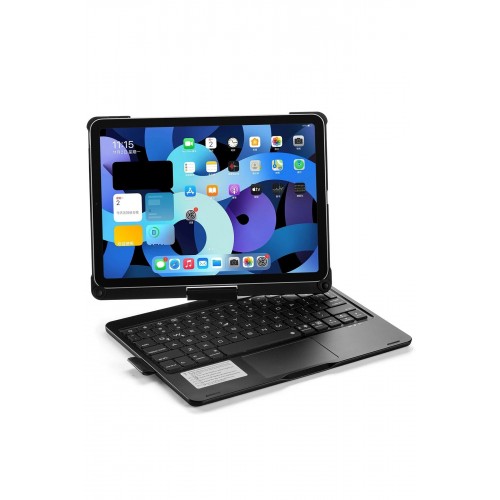 iPad Pro 11 (2021) Kılıf Magic Dönen Klavyeli Tablet Kılıf - Siyah-(5796)