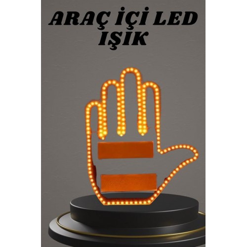 El Orta Parmak Led Kumandalı Araç İçi Reflektör Arka Cam El Simgesi El Orta Parmak Led Kumandalı Araç İçi Reflektör Arka Cam El Simgesi