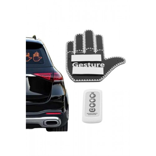 El Orta Parmak Led Kumandalı Araç İçi Reflektör Arka Cam El Simgesi El Orta Parmak Led Kumandalı Araç İçi Reflektör Arka Cam El Simgesi