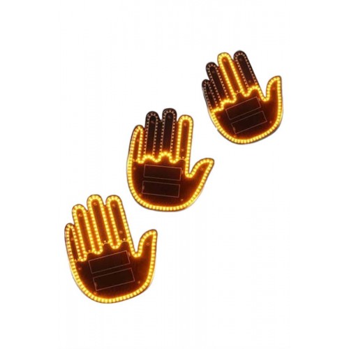 El Orta Parmak Led Kumandalı Araç İçi Reflektör Arka Cam El Simgesi El Orta Parmak Led Kumandalı Araç İçi Reflektör Arka Cam El Simgesi