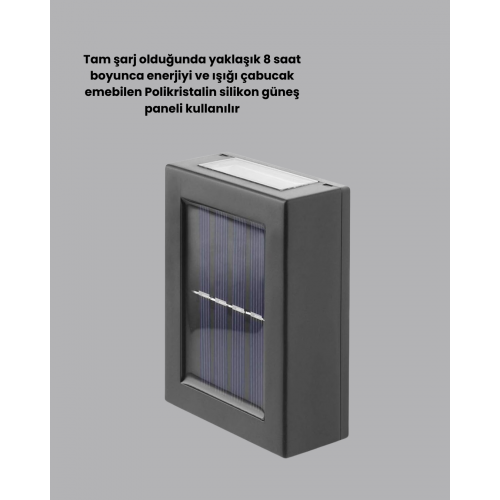 Güneş Enerjili Su Geçirmez LED Duvar Lambası