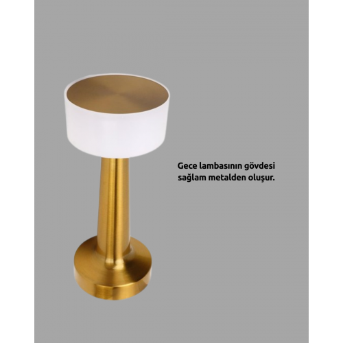 Şarj Edilebilir LED Masa Lambası – USB Girişli Metal Yapı
