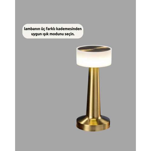 Şarj Edilebilir LED Masa Lambası – USB Girişli Metal Yapı