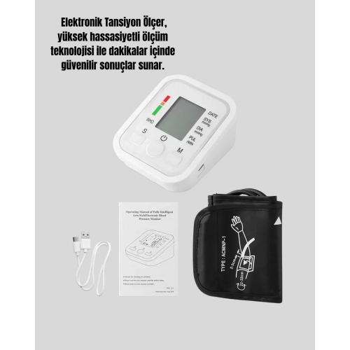 Kol Tipi LCD Ekranlı Elektronik Tansiyon Monitörü Kol Tipi LCD Ekranlı Elektronik Tansiyon Monitörü