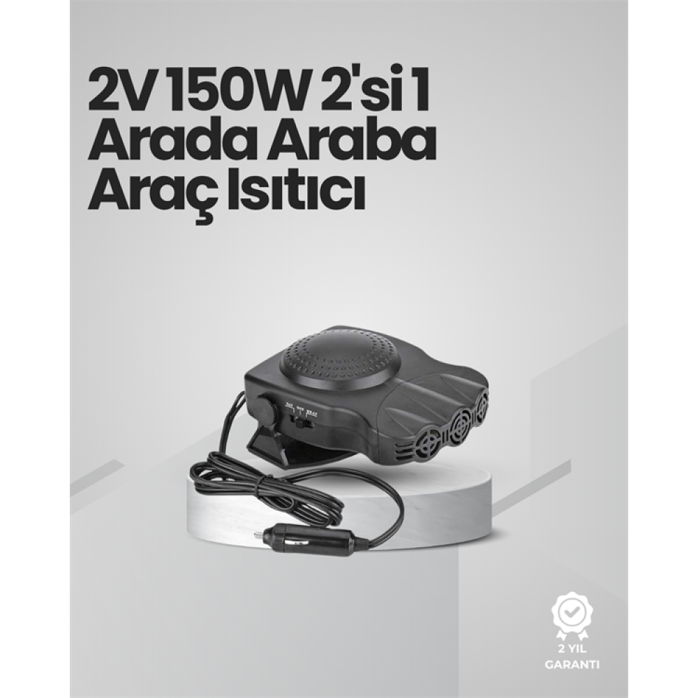 Taşınabilir Araç Isıtıcı ve Fan | 3'ü 1 Arada Fonksiyon Hava Temizleme Yaz-Kış Kullanım