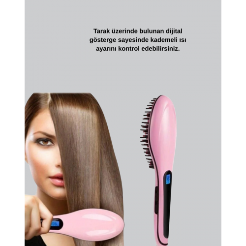 Profesyonel Saç Düzleştirici Tarak – 230°C Maksimum Isı Hızlı Isınma ve Seramik Plaka