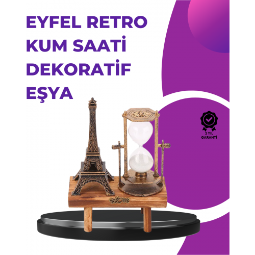 Ev Ofis ve Kafeler İçin Retro Ahşap Kum Saati Dekorasyonu