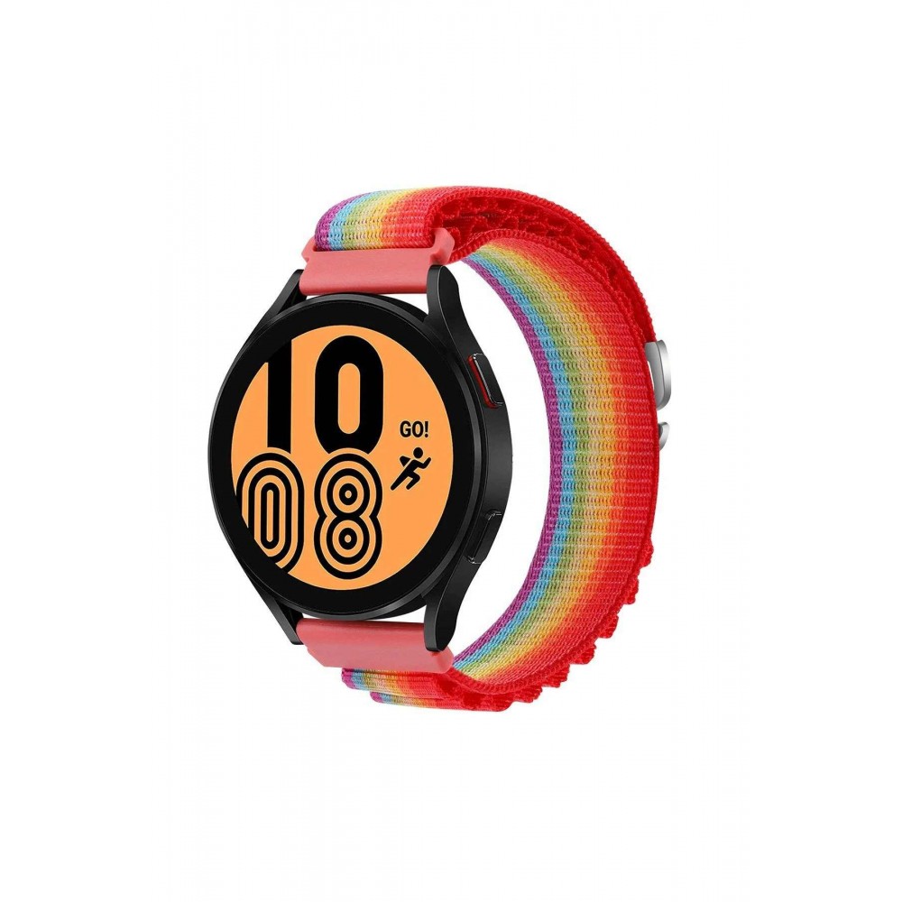 Watch 20mm KR410 Kumaş Kordon - Gökkuşağı 1-(5796)