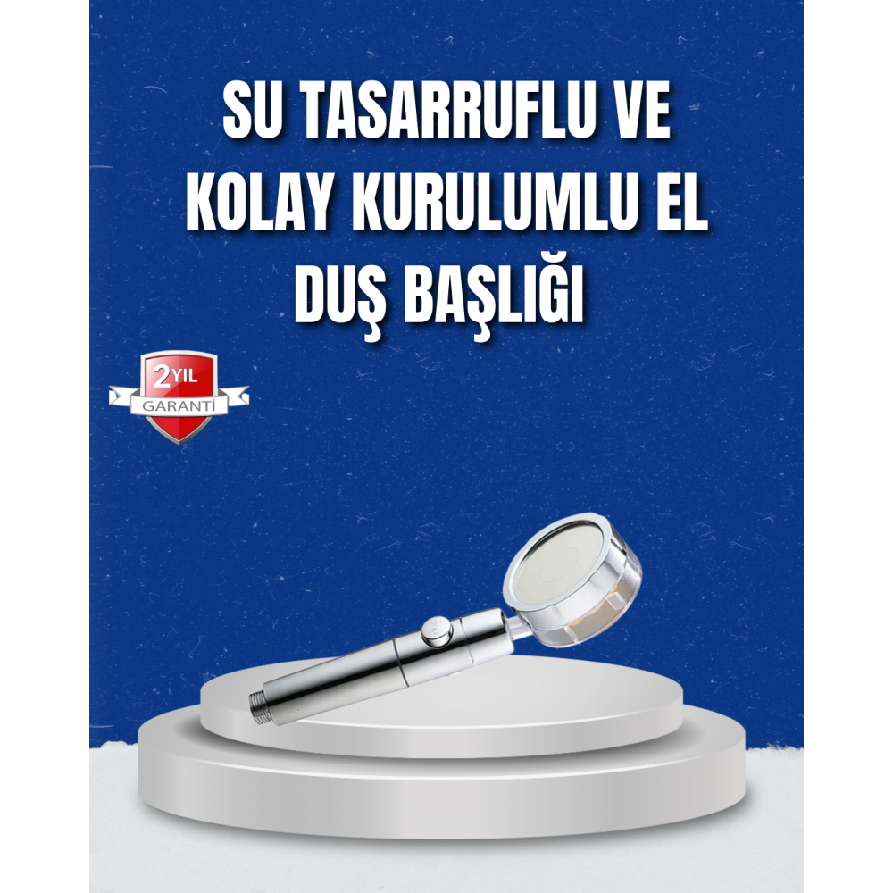 Şelale Sisi ve Masaj Özellikli Banyo Duş Başlığı