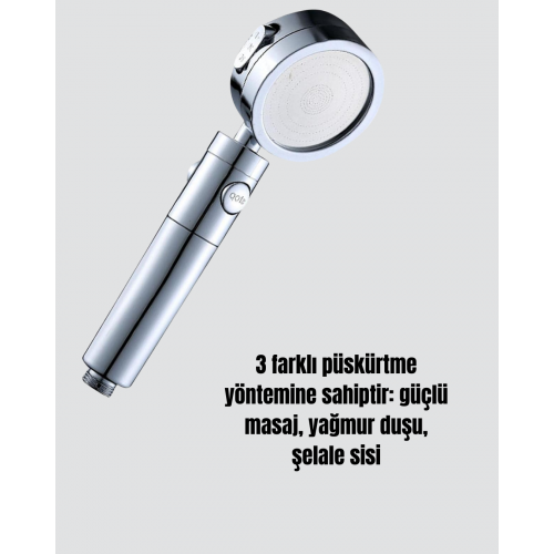 Şelale Sisi ve Masaj Özellikli Banyo Duş Başlığı
