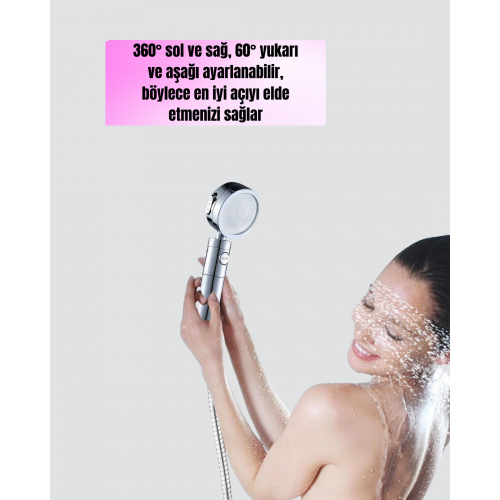 Şelale Sisi ve Masaj Özellikli Banyo Duş Başlığı
