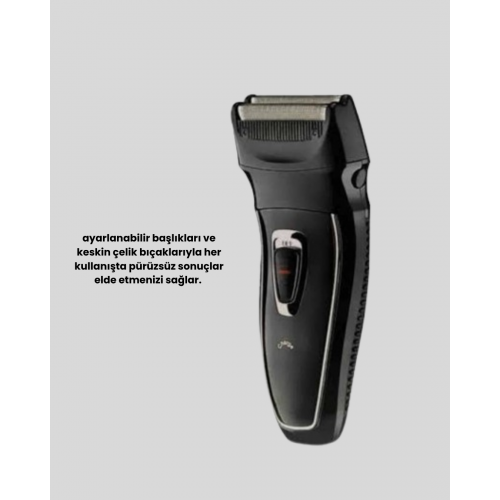 Uzun Pil Ömürlü Şarjlı Tıraş Makinesi – Hızlı Şarj Ergonomik Tasarım Çok Yönlü Kullanım