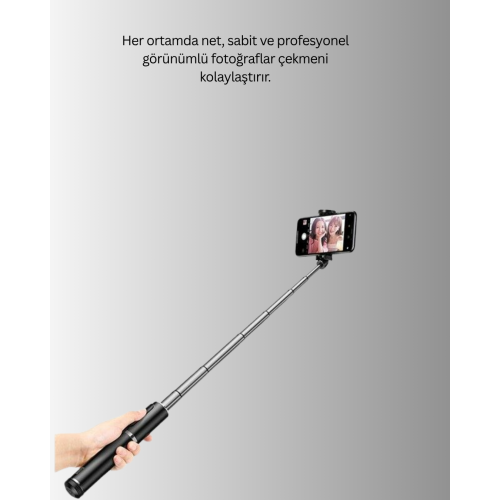 Bluetooth’lu Işıklı Selfie Çubuğu – Katlanabilir 130 cm Bluetooth’lu Işıklı Selfie Çubuğu – Katlanabilir 130 cm
