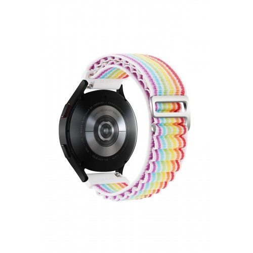 Watch 20mm KR410 Kumaş Kordon - Gökkuşağı-(5796)