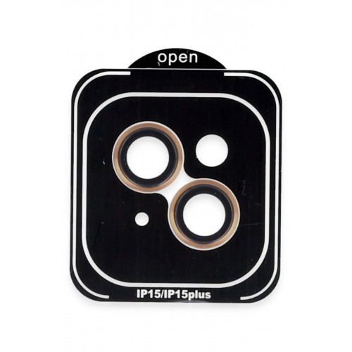 iPhone 15 PVD Metal Kamera Lens - Turuncu-(5796)