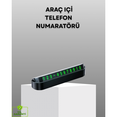 Gri Alüminyum Araç İçi Telefon Numaratörü – Dayanıklı Modern ve Net Görünürlük Sağlayan Tasarım