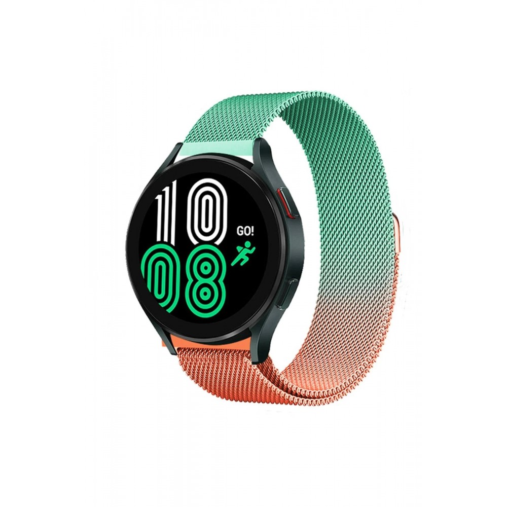 Watch 20mm Metal Mıknatıslı Kordon - Turuncu-Yeşil-(5796)