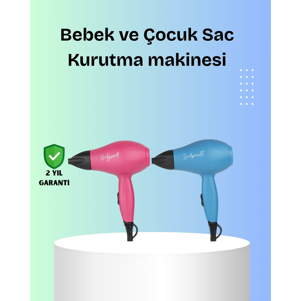 Bebek Dostu Mini Fön – Statik Elektrik Azaltıcı Anion Teknolojisi