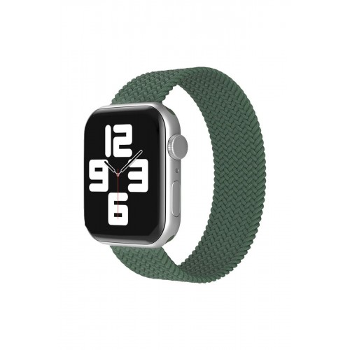 Apple Watch 38mm Ayarlı Solo Silikon Kordon - Haki Yeşil-(5796)
