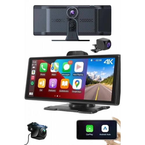 Android ve İOS Uyumlu Ön Arka Çift Kameralı Araç Ekranı Dokunmatik CarPlay Android ve İOS Uyumlu Ön Arka Çift Kameralı Araç Ekranı Dokunmatik CarPlay