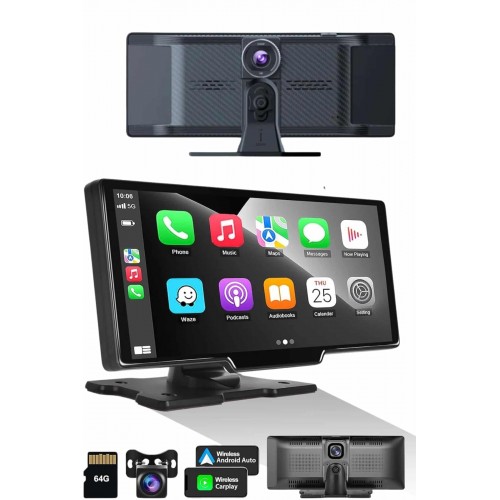 Android ve İOS Uyumlu Ön Arka Çift Kameralı Araç Ekranı Dokunmatik CarPlay Android ve İOS Uyumlu Ön Arka Çift Kameralı Araç Ekranı Dokunmatik CarPlay