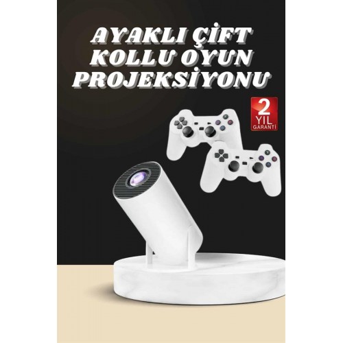 Projeksiyon Cihazı Video Oyun Konsolu Projektör Taşınabilir Ayaklı Çift Kollu 4K Çözünürlüklü Projeksiyon Cihazı Video Oyun Konsolu Projektör Taşınabilir Ayaklı Çift Kollu 4K Çözünürlüklü