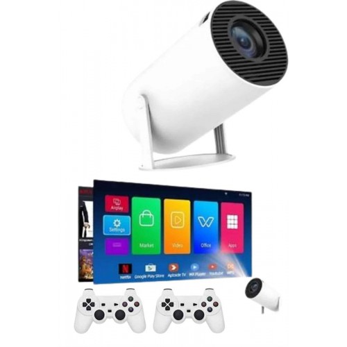 Projeksiyon Cihazı Video Oyun Konsolu Projektör Taşınabilir Ayaklı Çift Kollu 4K Çözünürlüklü Projeksiyon Cihazı Video Oyun Konsolu Projektör Taşınabilir Ayaklı Çift Kollu 4K Çözünürlüklü
