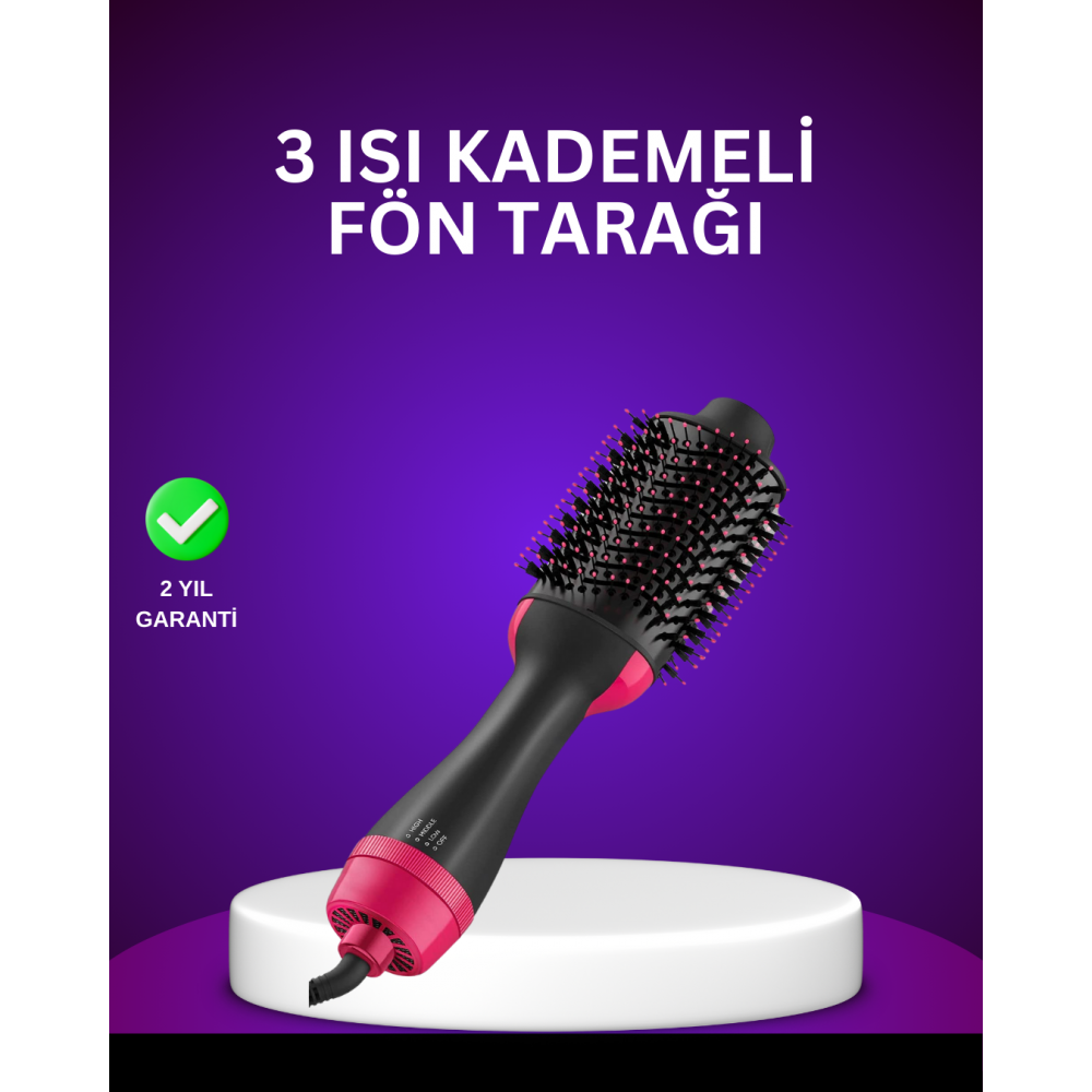 Negatif İyon Teknolojili Saç Kurutma ve Şekillendirme Fırçası