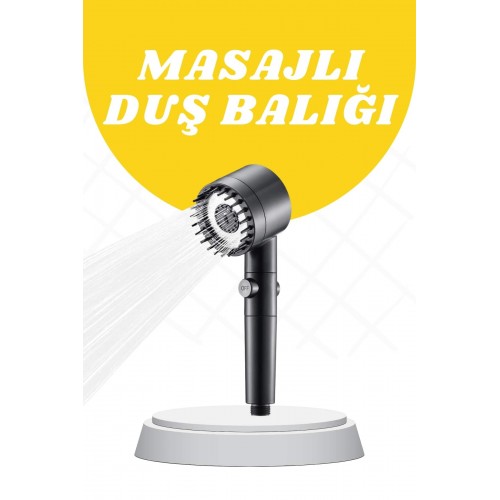 Duş Başlığı Yüksek Basınçlı Masaj Taraklı 3 Kademeli