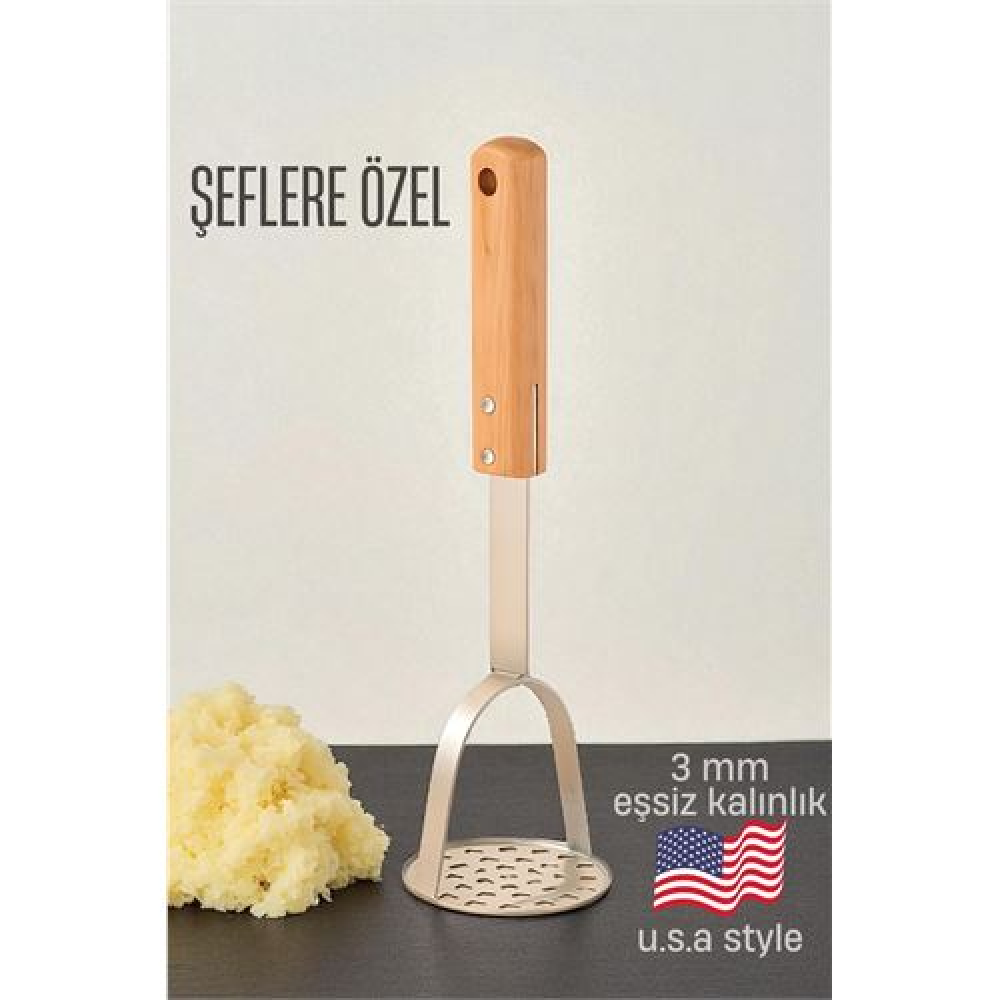 HSNET Patates Ezici 3 mm Kalınlık 304 Paslanmaz Çelik Havuç Muz Avokado Ezici