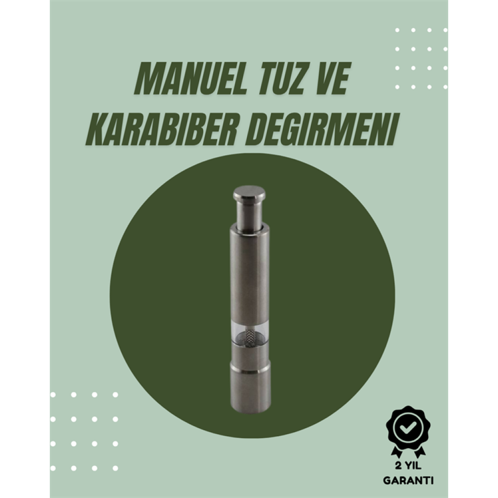 Orta Boy Kararbiber ve Tuz Öğütücü – Kolay Kullanım Şık Tasarım