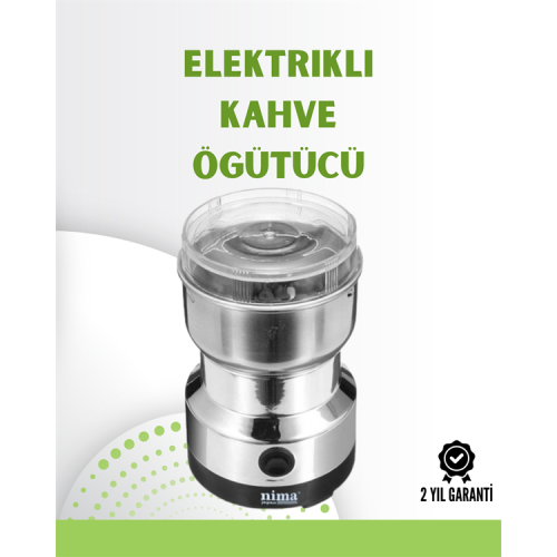 Kahve ve Baharat Değirmeni | Kompakt Hafif Hızlı Öğütme Şeffaf Kapaklı Kolay Kullanım