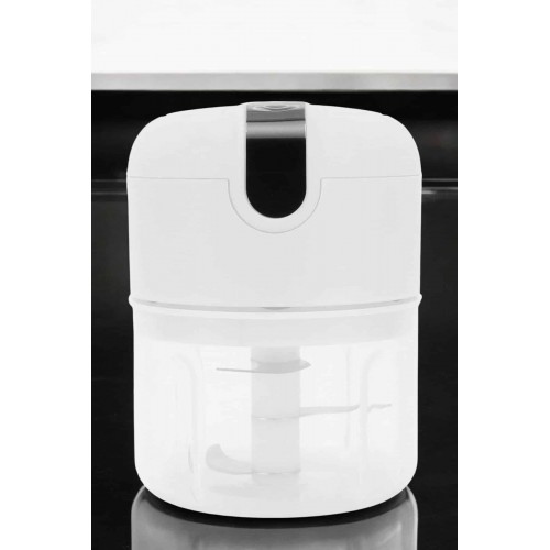 Şarjlı Portatif Doğrayıcı Mini Pratik Rondo El Doğrayıcı Üç Bıçaklı Çelik Bıçaklı