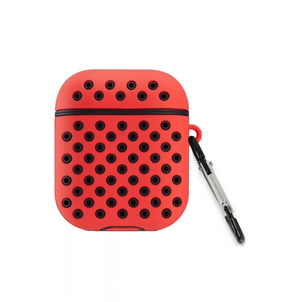 Airpods 2 (2.nesil) Spor Delikli Kılıf - Kırmızı-Siyah-(5796)