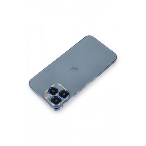 iPhone 11 Pro Max Metal Kamera Lens Koruma Cam - Mavi-(5796)