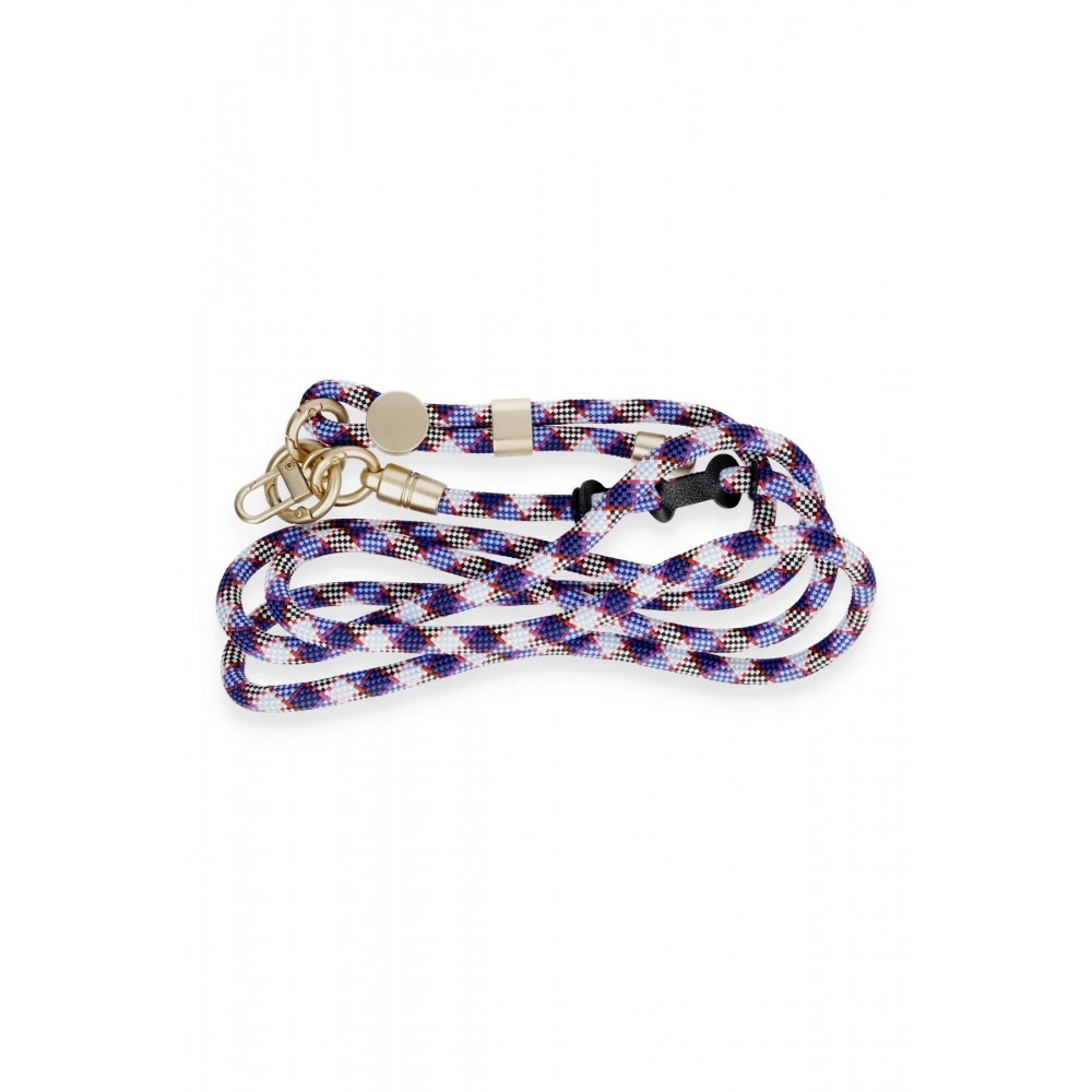 JE Desenli Boyun Askısı - Mavi-(5796)