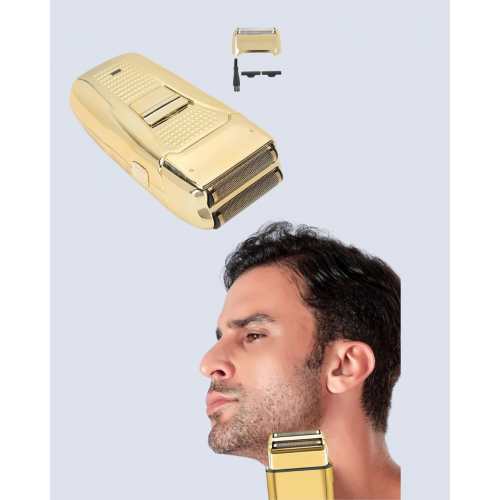 Altın Renk Kablolu Sakal Tıraş Makinesi Çelik Bıçaklı 3W Motor Altın Renk Kablolu Sakal Tıraş Makinesi Çelik Bıçaklı 3W Motor