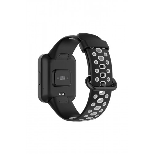 Xiaomi Redmi Watch 2 Spor Delikli Kordon - Siyah-Gri-(5796)