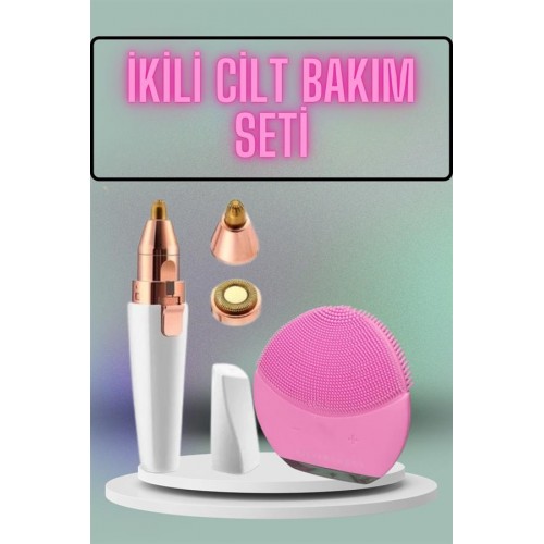 Kulak Burun ve Yüz Epilasyon Aleti ve Yüz Masaj Aleti İkili Cilt Bakım Seti