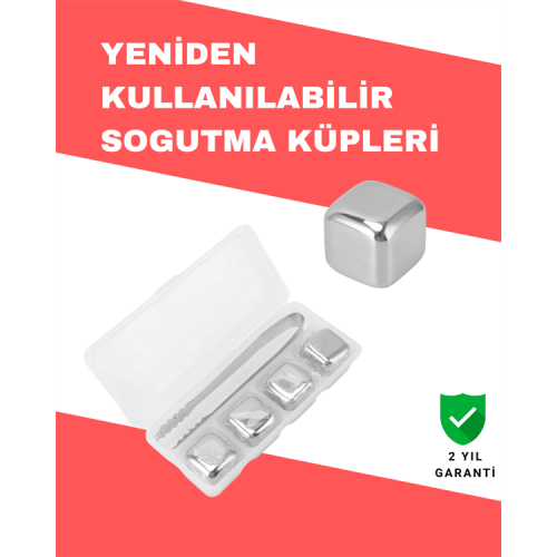 Hızlı Soğutma Özellikli Paslanmaz Metal Buz Küpü Takımı