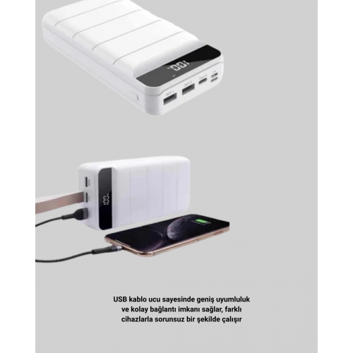 Çoklu Cihaz Uyumlu LED Ekranlı 50000 mAh Powerbank Çoklu Cihaz Uyumlu LED Ekranlı 50000 mAh Powerbank