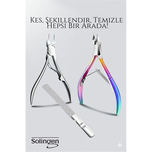 HSNET 3’lü Paslanmaz Manikür Seti – Tırnak Makası Et Pens Kavisli Makas | Evde Profesyonel Bakım