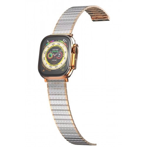 Apple Watch 38mm Made Metal Kordon - Gümüş-Rose Gold-(5796)