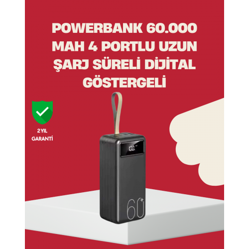 LED Ekranlı Çok Fonksiyonlu Taşınabilir Şarj Ünitesi Powerbank