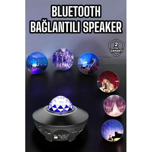 Çocuklara Özel Şarjlı Bluetooth Hoparlör Parti Led Lambası Yıldızlı Projeksiyon Çocuklara Özel Şarjlı Bluetooth Hoparlör Parti Led Lambası Yıldızlı Projeksiyon