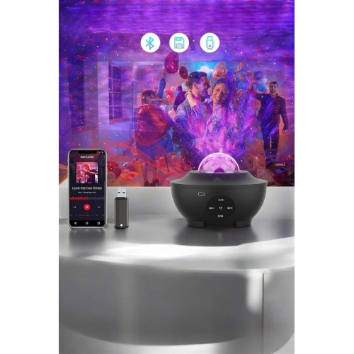 Çocuklara Özel Şarjlı Bluetooth Hoparlör Parti Led Lambası Yıldızlı Projeksiyon Çocuklara Özel Şarjlı Bluetooth Hoparlör Parti Led Lambası Yıldızlı Projeksiyon