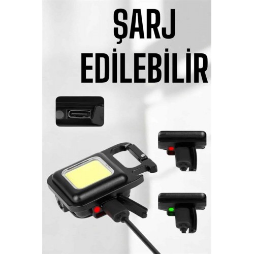 Kamp Işığı Çok Fonksiyonlu Taşınabilir Anahtarlık Kapak Açma Manyetik Özelliği