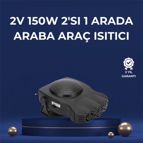 3'ü 1 Arada Araç İçi Isıtıcı Fan | 12V Prizli Buz Çözücü Temiz Hava ve Hızlı Isıtma Özellikli