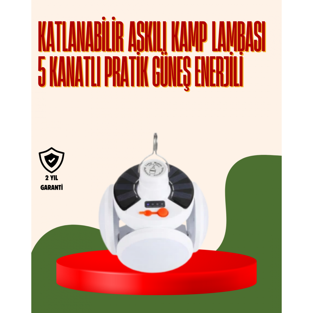 IPX4 Suya Dayanıklı Katlanabilir LED Kamp Lambası ve Acil Durum Işığı